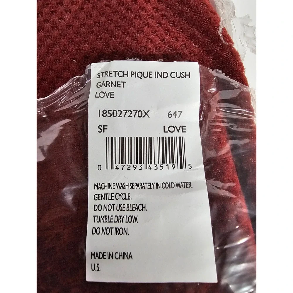 New Surefit crushed pique garnet red loveseat slip box cushion 3‎ piece cover